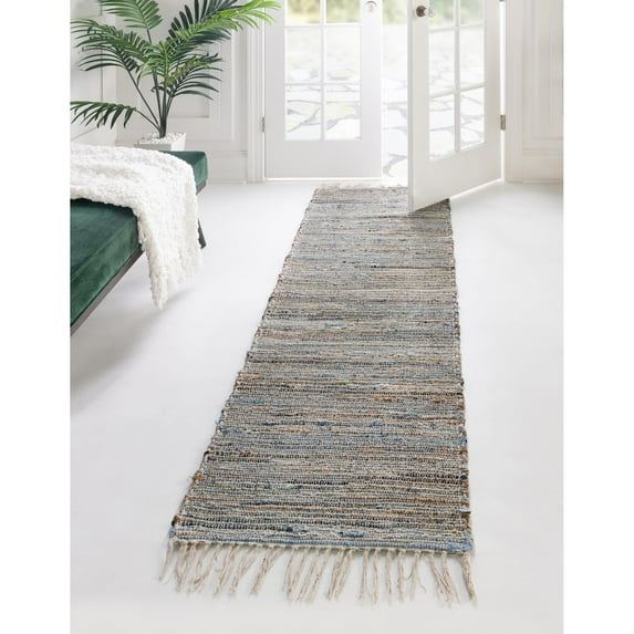 Braided Dosa Collection Area Rug 2'11"x16' - Gray-Beige