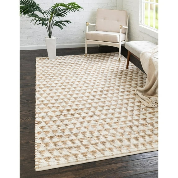 Braided Dosa Collection Area Rug 4'x6' - White-Natural
