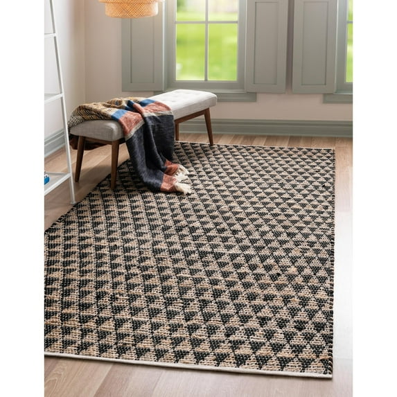 Braided Dosa Collection Area Rug 5'x8' - Black-Natural