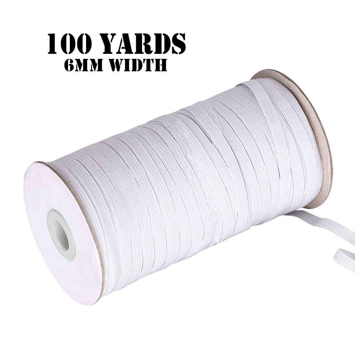 By the YARD Flat 6mm 1/4” inch White Soft ELASTIC Spandex Band Sewing  trim/hand make MASK ear string supplies. U.S.A. seller fast Shipping