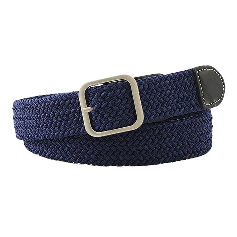Braided Elastic Belts for Men, Stretch Golf Woven Belts for for  Men/Women/Junior - navy 