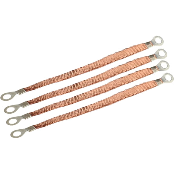 Braided Engine Ground Strap,Pure Copper Car Grounding Kit with 3/16" Terminals Connectors (7.8" 4PCS)