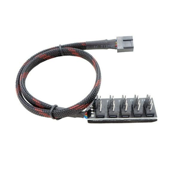 Braided Fan Hub with Temp & Auto Speed Control for PC Cooling