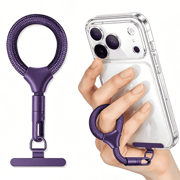 Finger Phone Lanyard Strap,Anti-Drop Cell Phone Lanyard with Tether Tab, Anti-Lost Finger Grip Holder for Phone,Purple