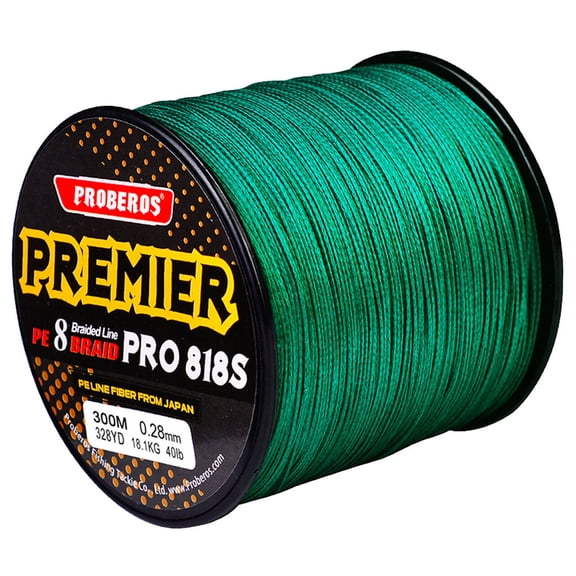 Braided Fishing Line  Pro Grade PE Braid, Super Strong, Abrasion-Resistant, Zero Stretch for Freshwater & Saltwater - Green- 40LB / 328yd