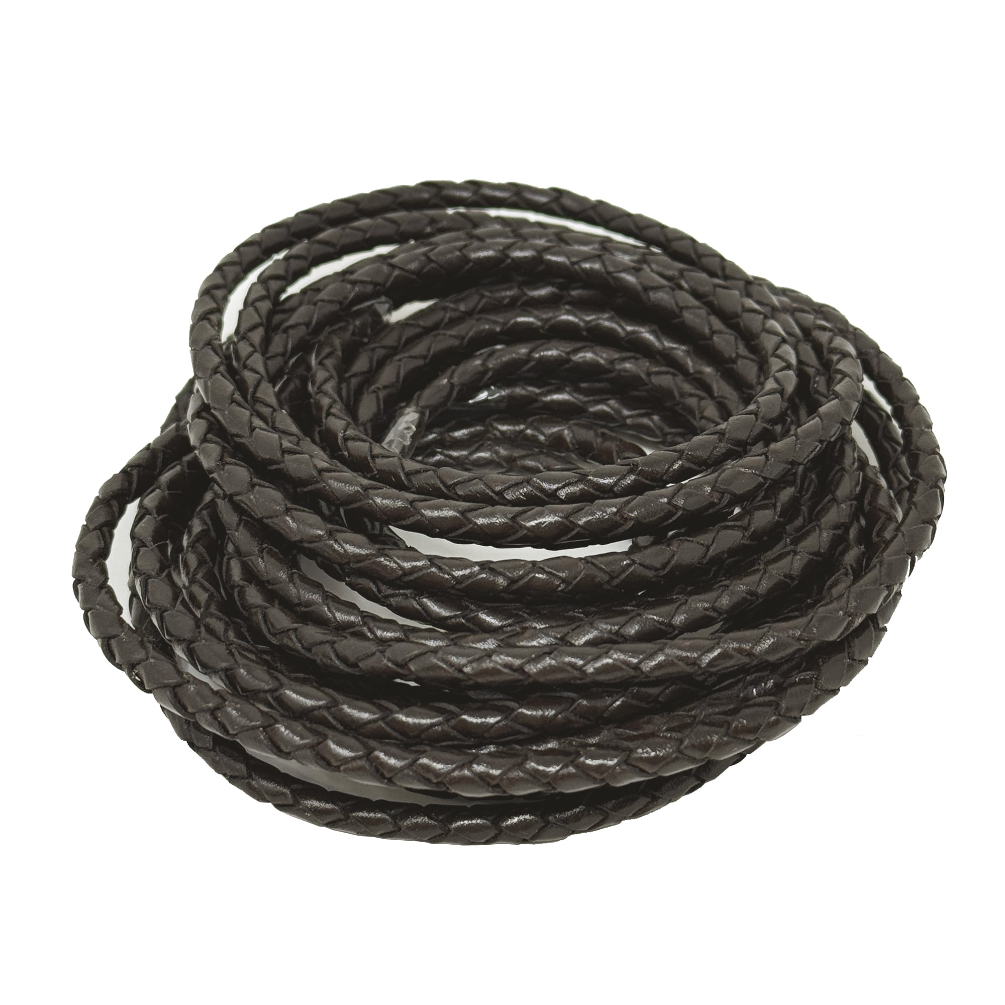 Braided Genuine Leather Cord mm Round Yards Folded Bolo