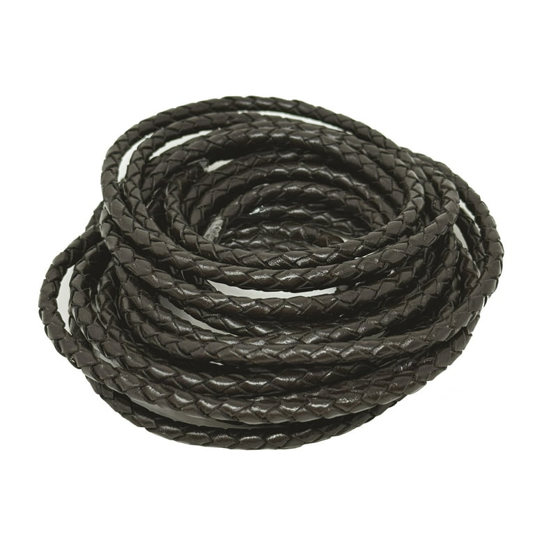Braided Genuine Leather Cord mm Round Yards Folded Bolo