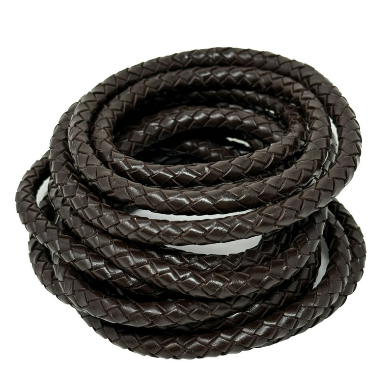 Braided Genuine Leather Cord mm Round Yards Folded Bolo