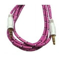 thumbnail image 1 of Braided Gold Plated 3.5mm Plug Male to Male Stereo Auxiliary Aux Cord Cable (12ft) for Beats Headphones, iPods, iPhones, iPads, Home / Car Stereos and More - Pink, 1 of 2