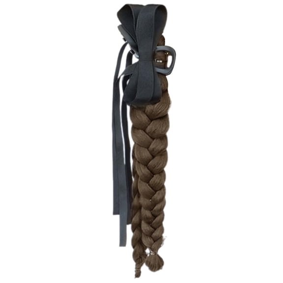 Braided Hair Clip High Temperature Synthetic Ponytail Holder Adjustable Braided Hair Extension Ribbon Hair Accessories
