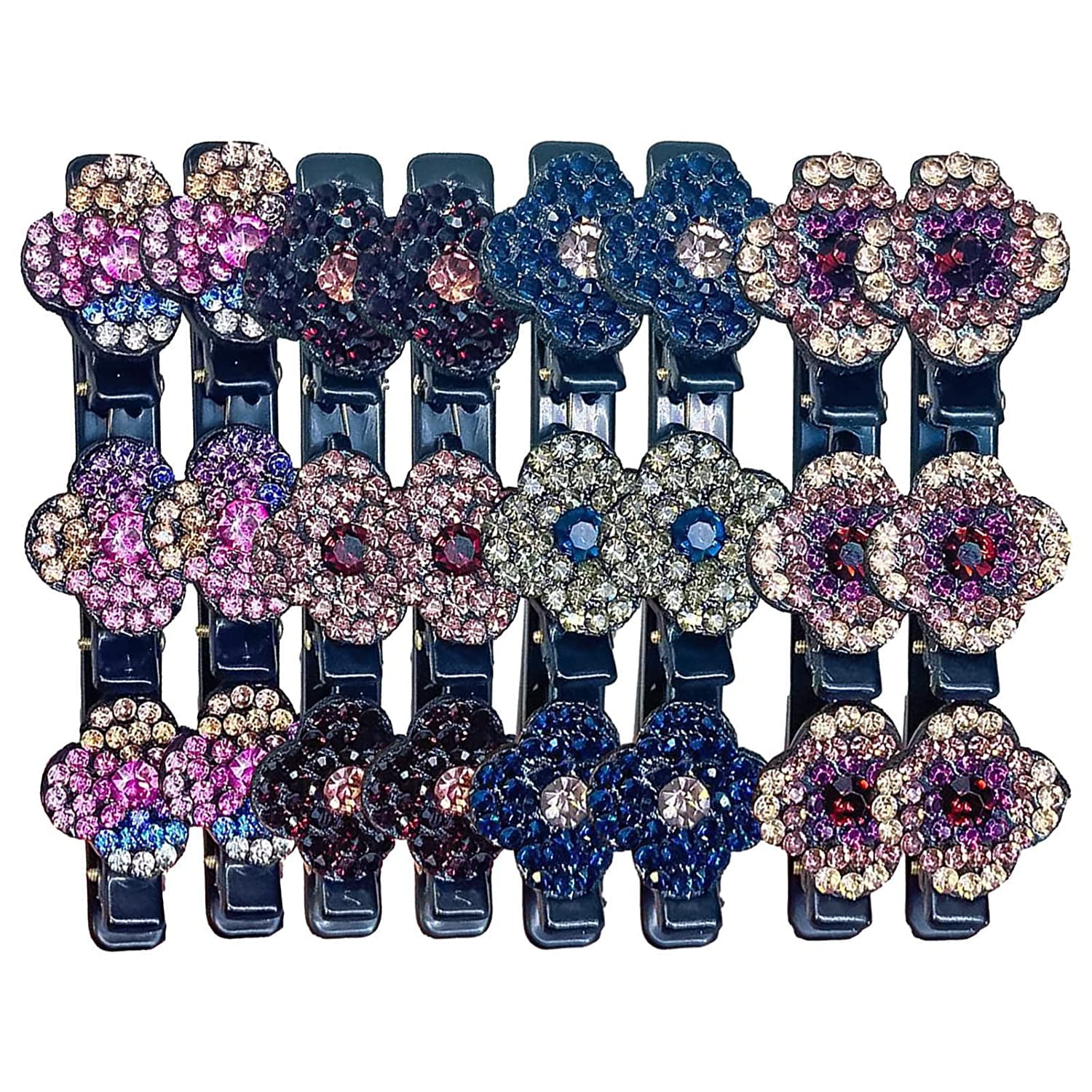 Braided Hair Clips For Women Girls 2/4/5/7/8PCS Sparkling Crystal