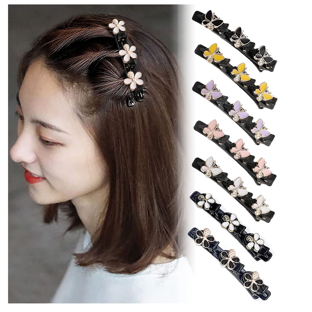Braided Hair Clips for Women,Sparkling Crystal Stone Hair Clips