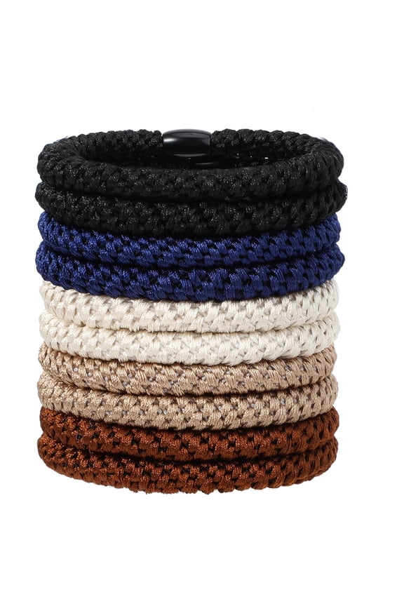 Braided Hair Ties for Men, No Damage Elastic Bracelet Hair Ties, Non Slip Braided Beard Ties Set, Multi-Color Bun Accessories with Smooth Beads for Long Thick Curly Hair