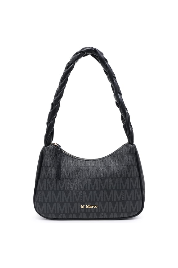 Braided Handle Tote Bag for Women - Medium Shoulder Bag with Textured Finish & Secure Zipper​, Lightweight Zipper Hobo Purse​