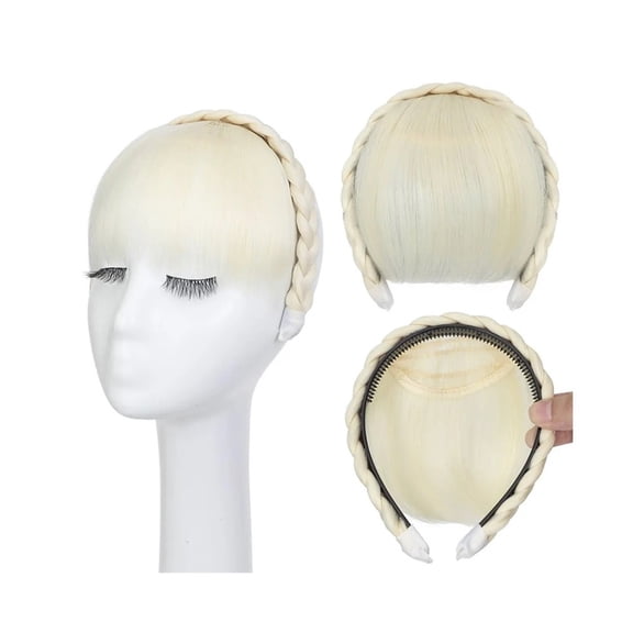 Braided Headband With Hair Bang for Women Hair Extensions Synthetic Bangs Braided Wig