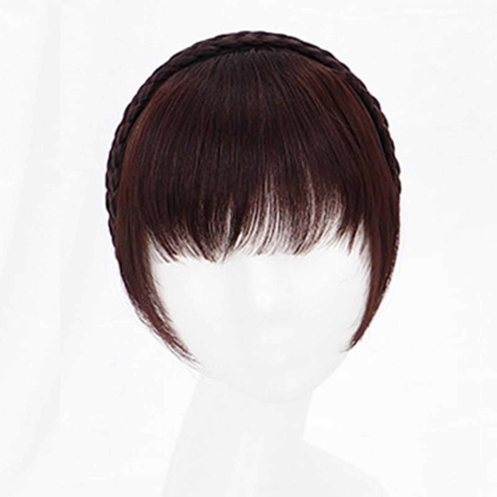 Braided Headband with Fringe Real Hair Bangs Hair Extensions Hairpieces