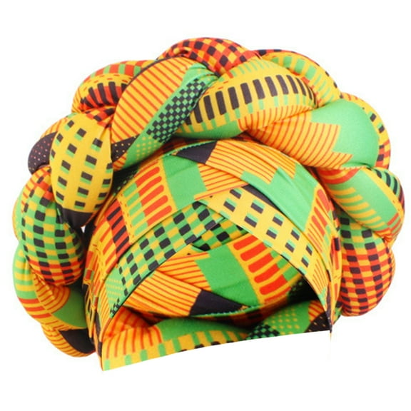 Braided Headwrap African Ethnic Hijab Turban Hat Oversized Turban Caps Headscarf for Nigeria Wedding Hairstyles Decors