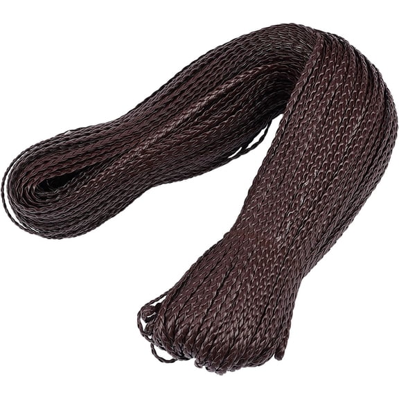 Braided Imitation Leather Cords Hair Braiding String for Braids Dreadlocks DIY Colorful Styling Hair Braiding Brown 5x1.4mm