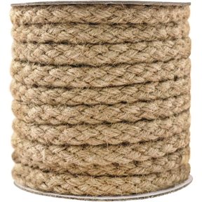 Braided Jute Rope, 25 11mm Thick Twine Rope for Crafting, , Gardening, Bundling, Decor, Decor