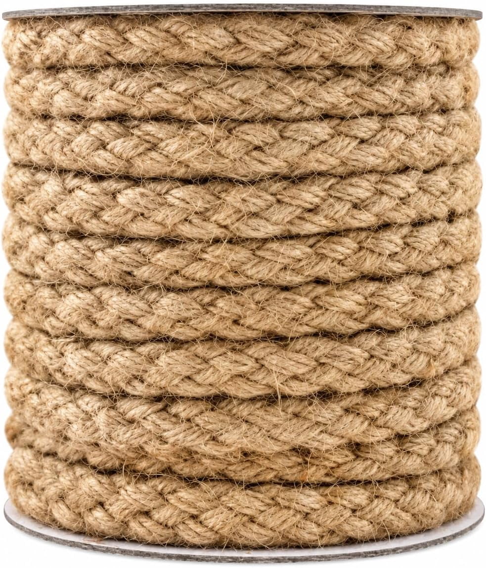 Braided Jute Rope, 25 Feet 11mm Thick Twine Rope - Walmart.com