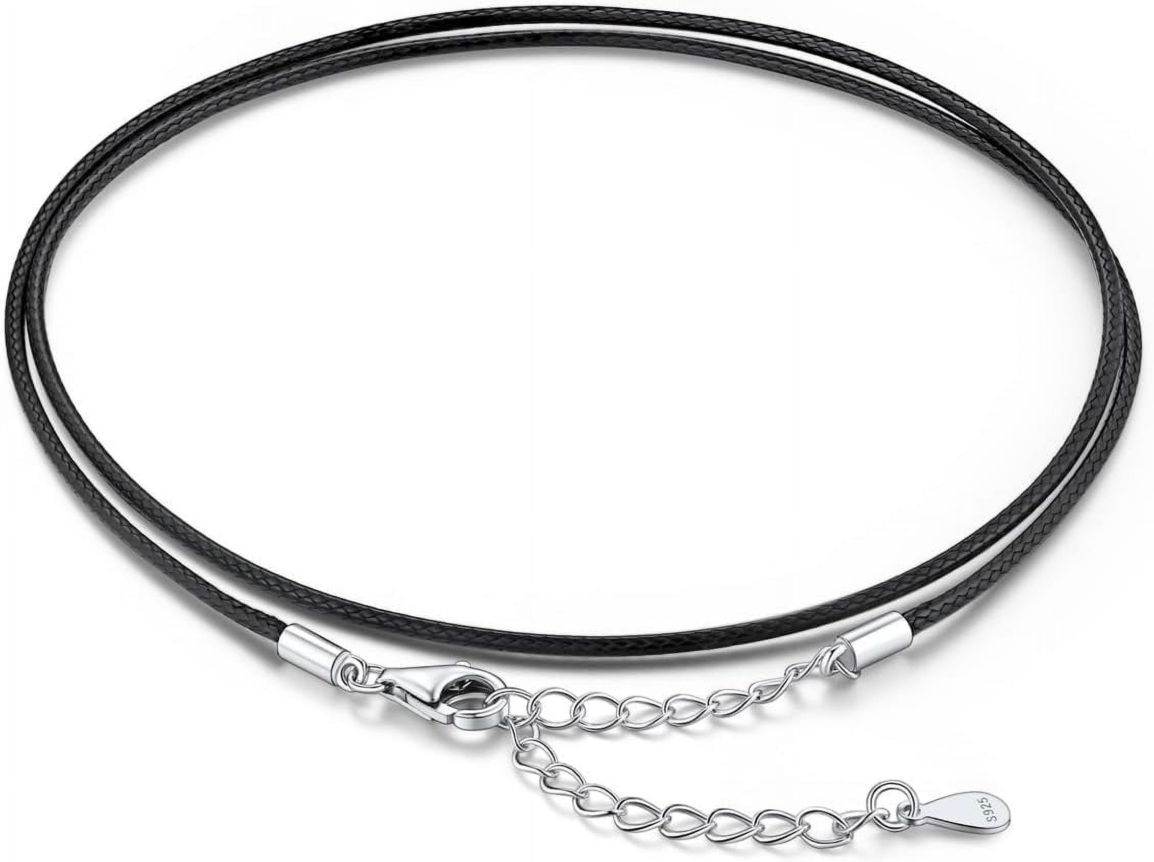 Braided Leather 2Mm/3Mm Necklace Cord For Men With Stainless Steel Snap Clasp, Waterproof Woven Wax Rope Chain For Pendant With Delicate Gift Box[o1387]
