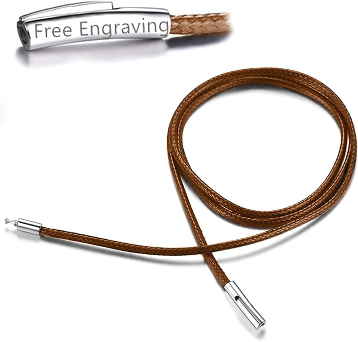 Braided Leather 2Mm/3Mm Necklace Cord For Men With Stainless Steel Snap Clasp, Waterproof Woven Wax Rope Chain For Pendant With Delicate Gift Box[o1447]