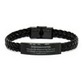 thumbnail image 1 of Braided Leather Bracelet Stepdaughter - Inspirational Psalm 115:15 Gift for Birthday, Christmas, Holidays - Unique Confidence and Hope Engraved Jewelry, 1 of 4