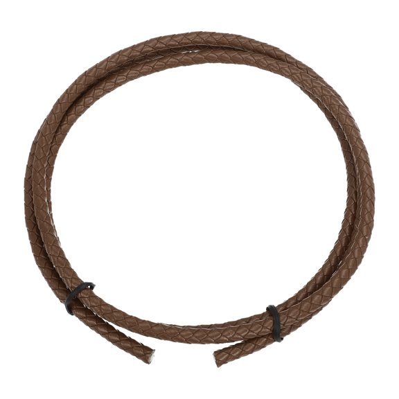 Uxcell 1.1 Yards Bolo Tie Cord 5mm Diameter Round Braided Leather Strip 1 Meter Long for Bracelet Necklace Beading, Brown