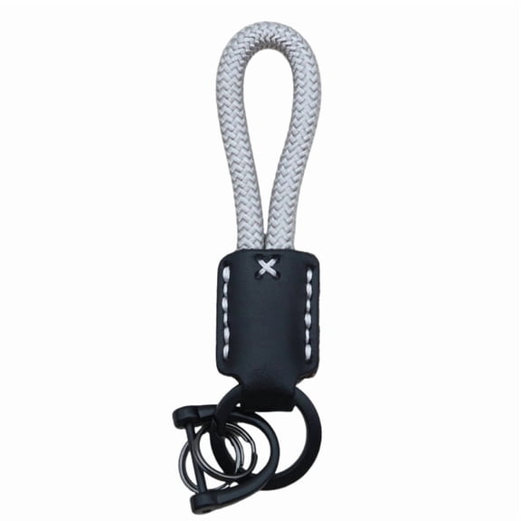 Handwoven Leather Keychain Cowhides and Braided Rope Key Chain Pendant for Car Owners and Business Professionals