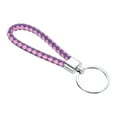 thumbnail image 1 of Braided Leather Keychain with Stainless Steel Key Ring, PU Woven Wristlet Lanyard, Pink Purple, 1 of 5