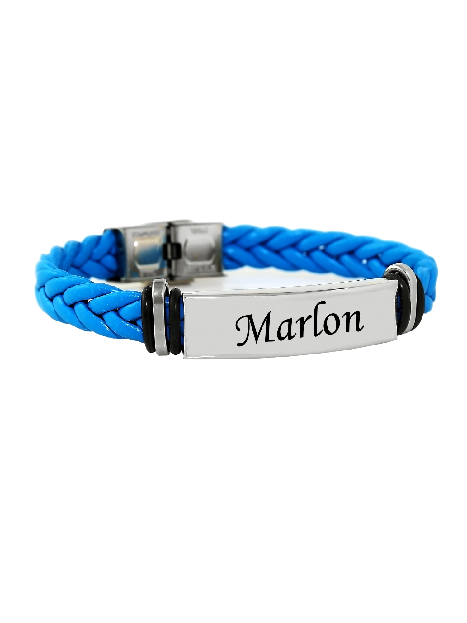 Braided Leatherette Bracelet. Turquoise.