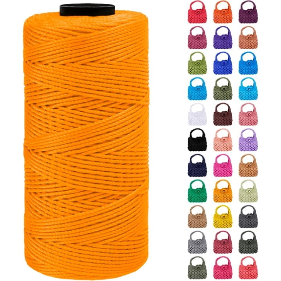 Braided Macrame Cord 1.5mm x 218yards Polypropylene Rope Polyester Yarn Crochet Thread, String for DIY Crafts Bag Knitting Plant Hangers Home Decorations (Golden Yellow) Golden Yellow