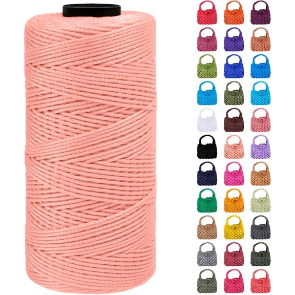 Braided Macrame Cord 1.5mm x 218yards Polypropylene Rope Polyester Yarn Crochet Thread, String for DIY Crafts Bag Knitting Plant Hangers Home Decorations (Chrysanthemum Pink) Aqua Blue