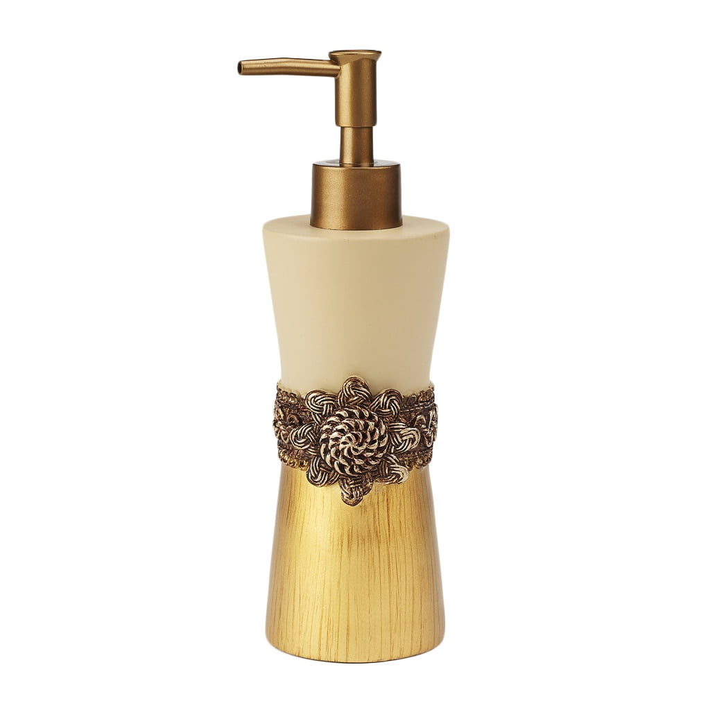 Gold and Ivory Braided Medallion Resin Lotion Pump