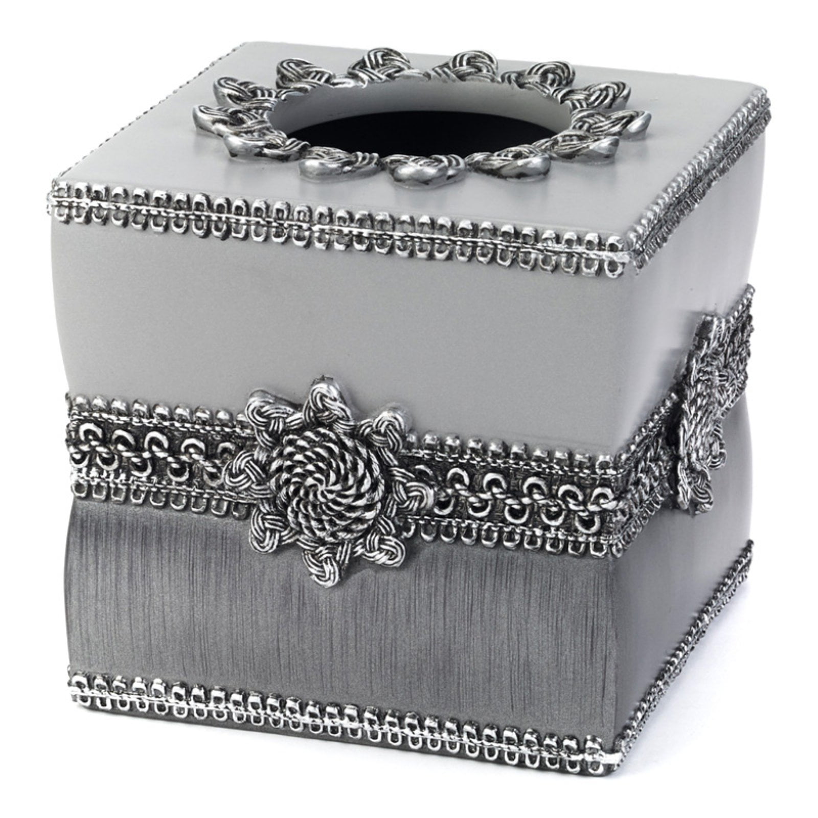 Granite Resin Braided Medallion Tissue Box Cover