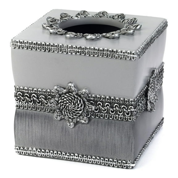 Braided Medallion Tissue Cover Granite