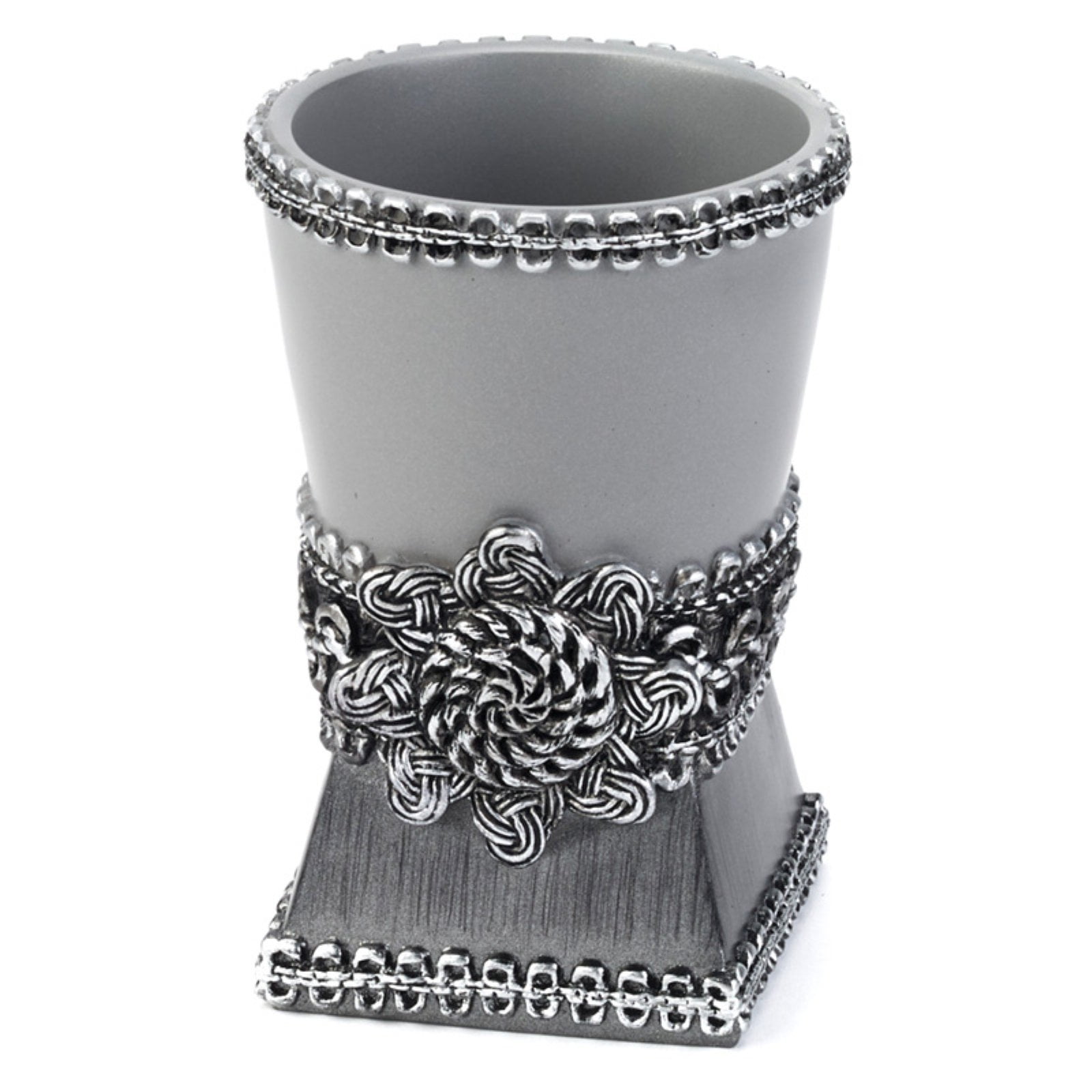 Granite Oval Tumbler with Silver Medallion Accents