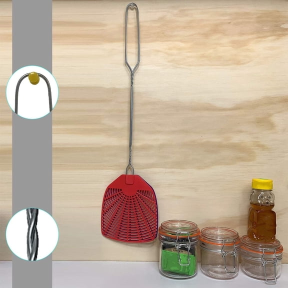 Braided Metal Handle 6 Pack Fly Swatters  Indoor/Outdoor  flyswatter (21 inch - Set of 6)