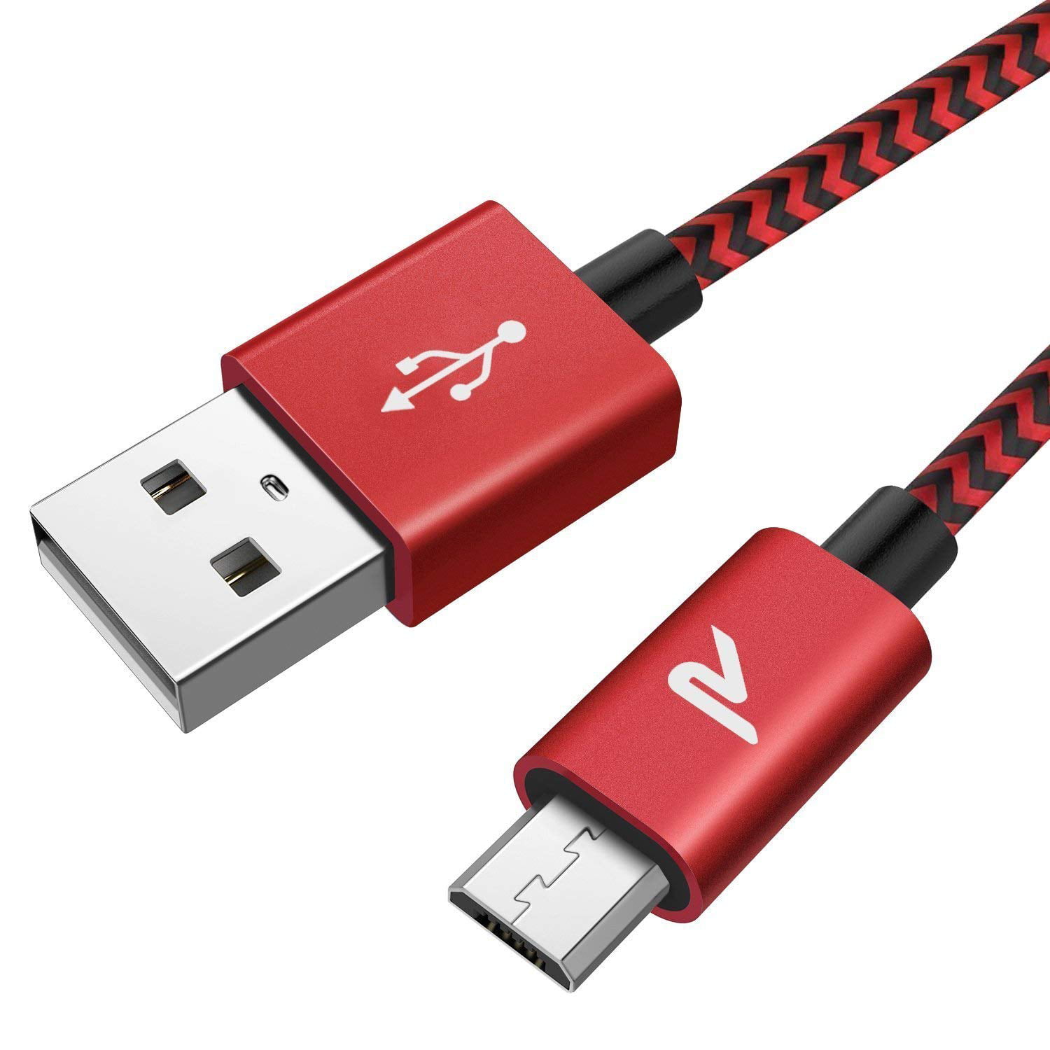 Câble USB extra plat pour Samsung Blackberry HTC Rouge