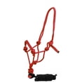 thumbnail image 1 of Braided Nylon Cowboy Knot Rope Halter w/ Removable 7 1/2' Lead (Red), 1 of 1