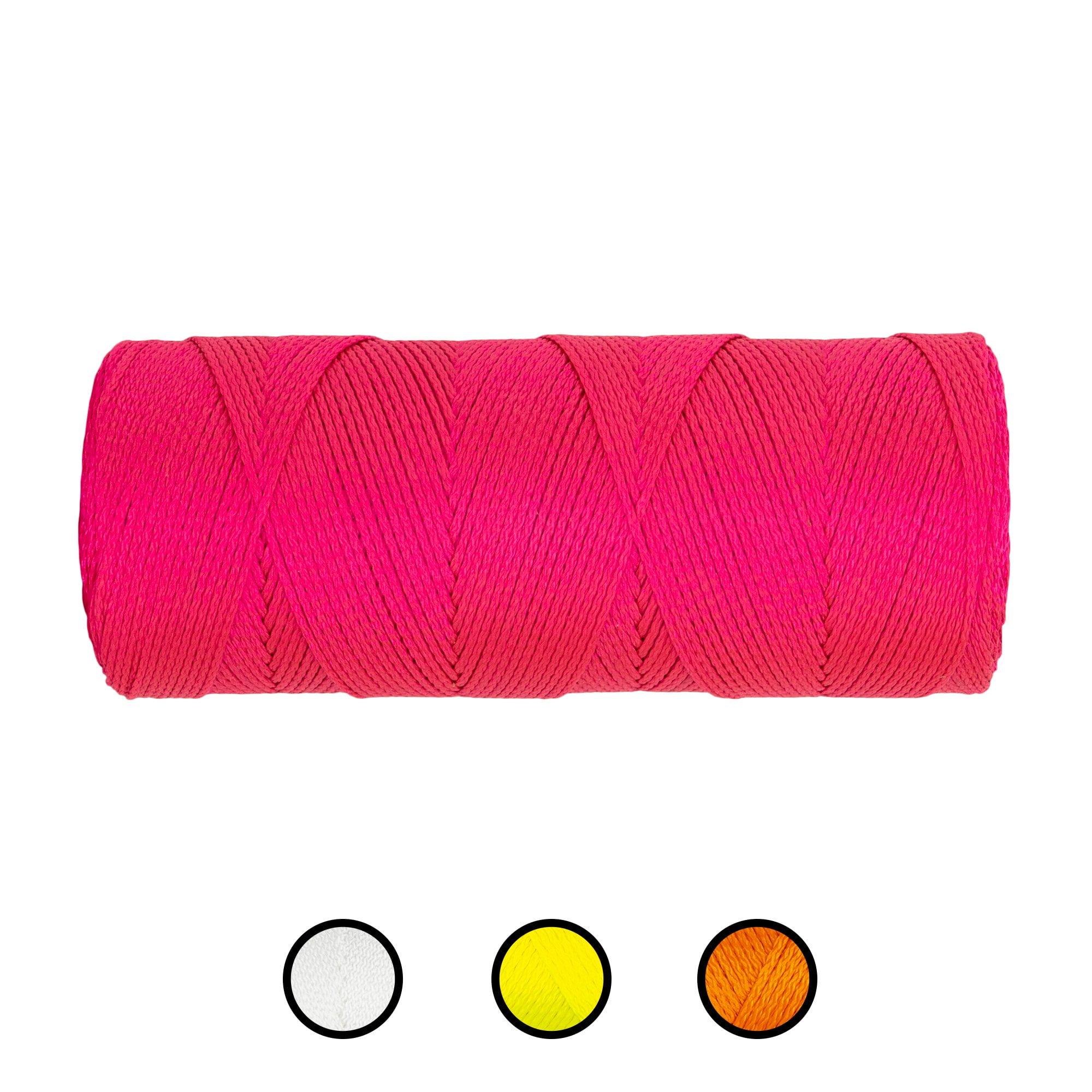 Mutual Industries Nylon Mason Twine, 1/2 lb. Twisted, 18 x 550 ft., Glo Pink (Pack of 6)