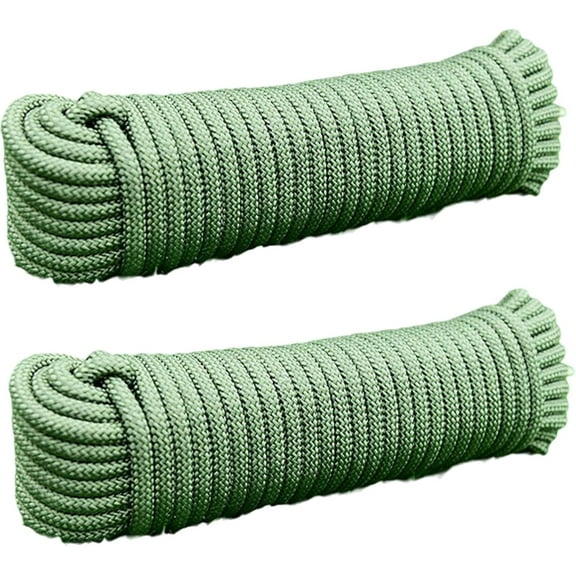Yardly 50' Green Nylon Braided Nylon Rope
