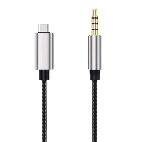 Braided Nylon USB C To 3.5mm Cord With 4 Point Signal Transmission For Live Streaming And Studio Recording