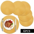 thumbnail image 1 of Braided Placemats for Dining Table Set of 6 - Round 15 inch Woven Heat Resistant Non-Slip Kitchen Table Mats, Yellow, 1 of 8