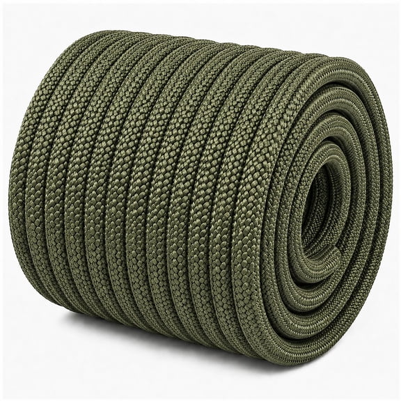 Braided Polyester Arborist Rope 3/8 inch X 100 Feet Armygreen