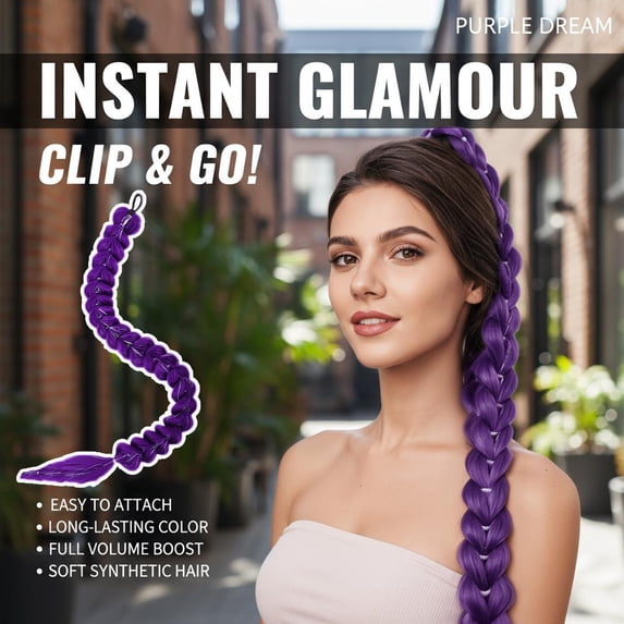 Braided Ponytail Extension for Kids, Synthetic Hair Claw Clip Hairpiece for Girls, 46cm Length, Vibrant Color for Costume and Daily Wear,1PCS