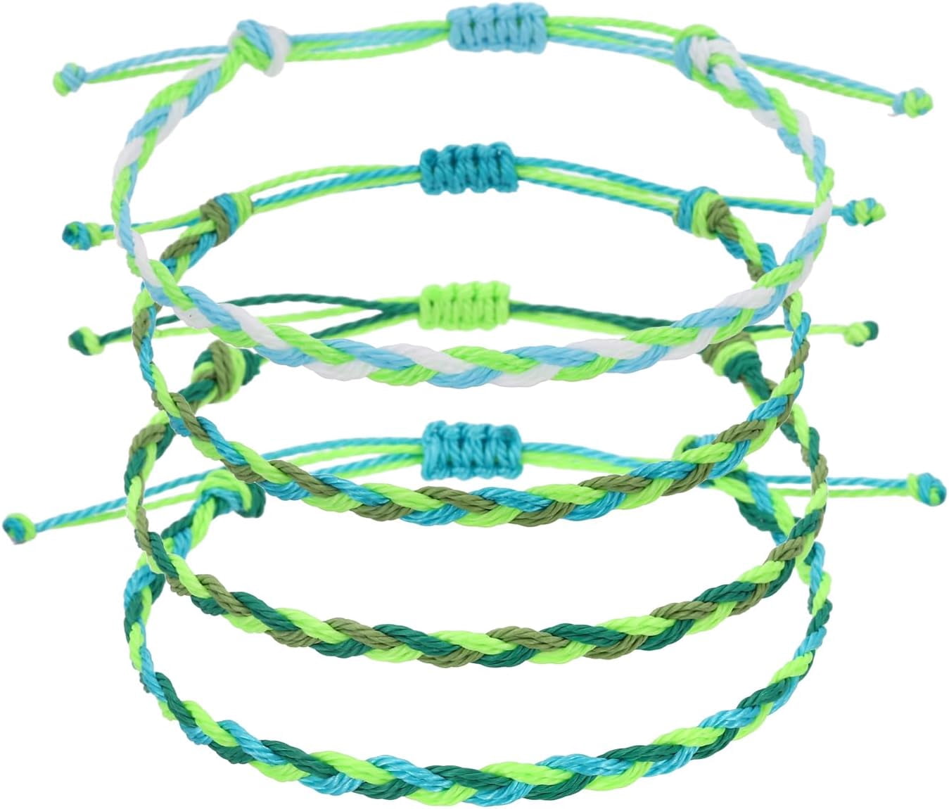 Braided Rope Bracelet, Adjustable Woven String Bracelets Summer Beach ...