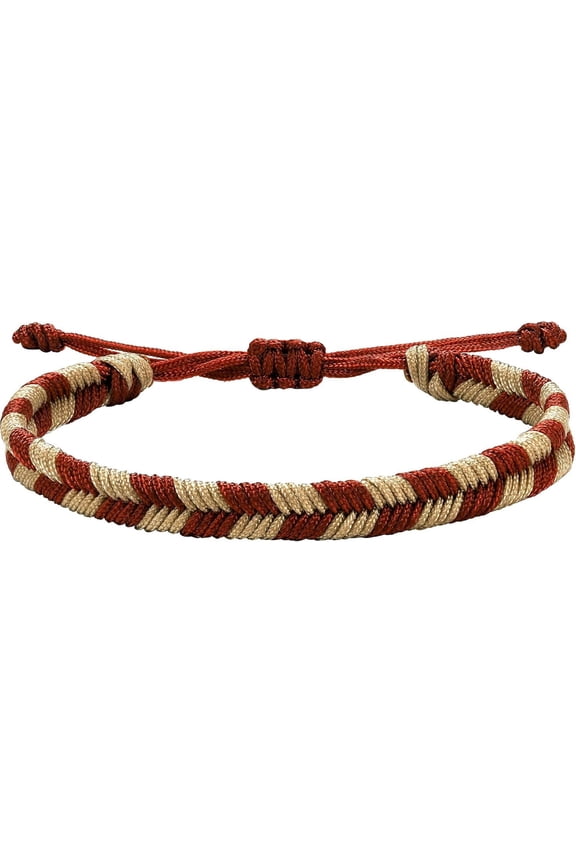 Braided Rope Bracelet for Men, Plaid Pattern Hand Braided Adjustable Nylon Bracelet, Birthday Friendship Gift for Men.