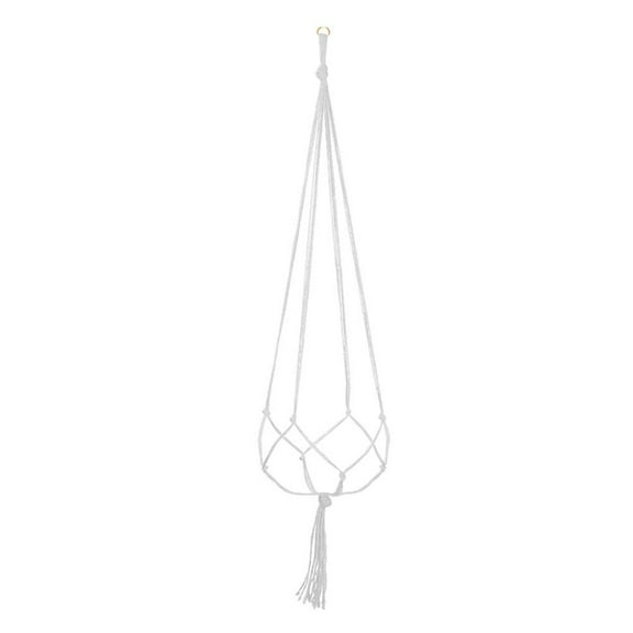 Braided Rope Hanging Basket Flax Woven Plant Holder For Indoor Outdoor Garden Storage