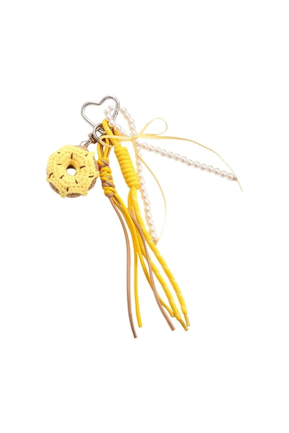 Braided Rope Keychain Bows Pearls Bag Pendant Charm Fashion Backpack Accessories for Handbag,Purse Decorations Gifts